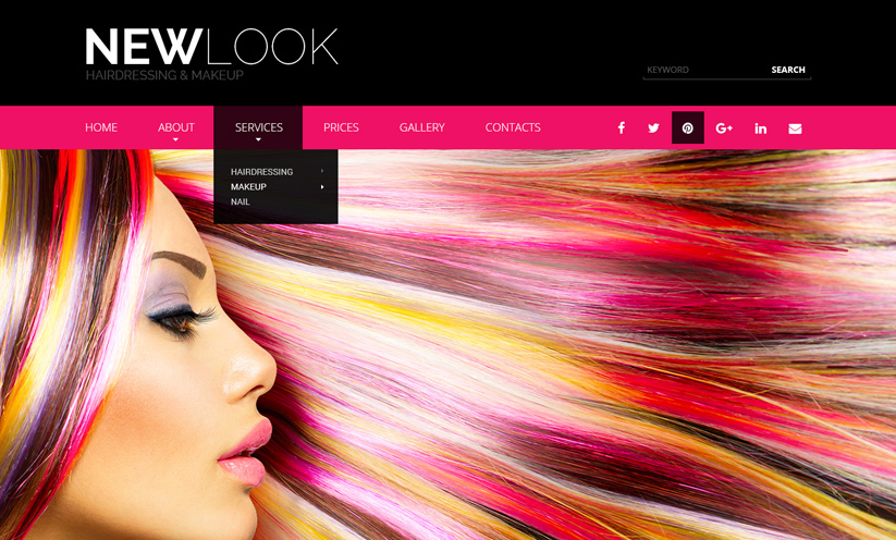 Hairdressing HTML Bootstrap template ID:300111850 Slide 1