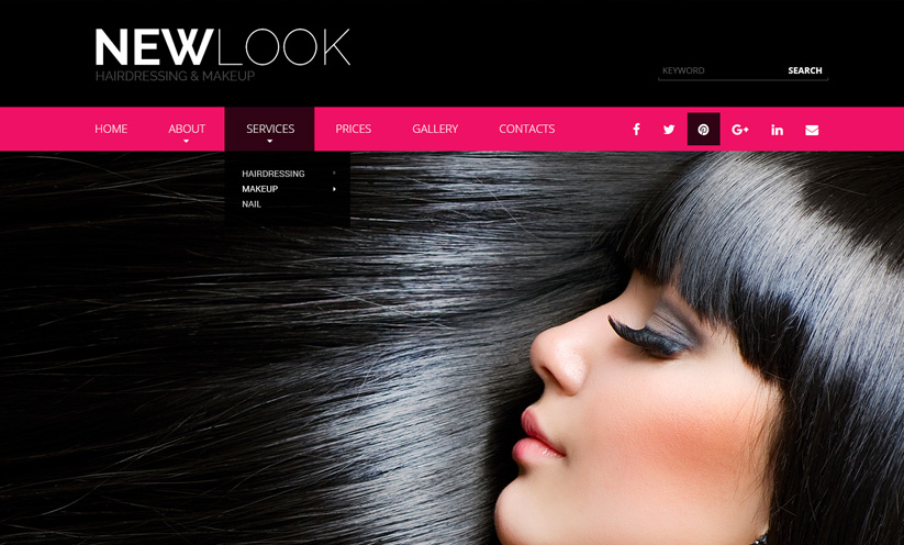Hairdressing HTML Bootstrap template ID:300111850