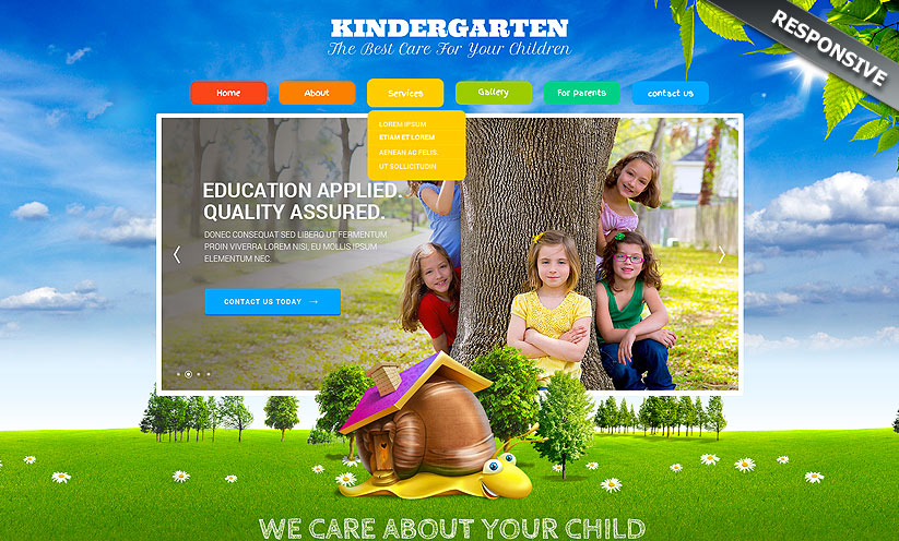 Kindergarten HTML Bootstrap template ID:300111854
