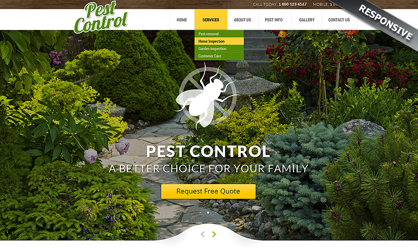 Pest Control HTML Bootstrap template ID:300111861