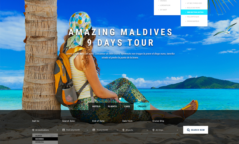 Travel Bootstrap Bootstrap template ID:300111895 Slide 1