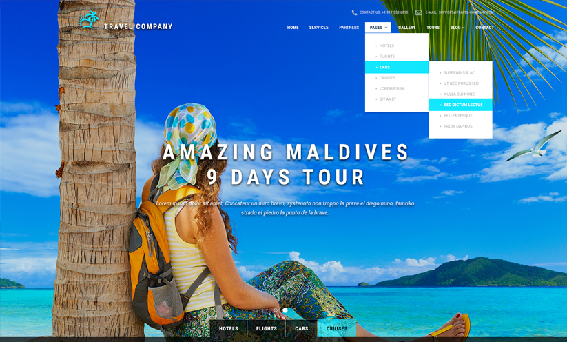 Travel Bootstrap Bootstrap template ID:300111895