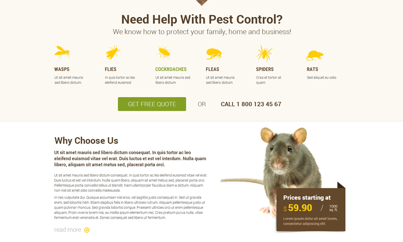Pest Control v3.5 Joomla template ID:300111910 Slide 1