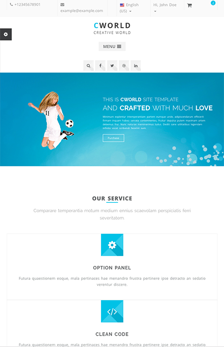 CWorld - Multi-Purpose Bootstrap template ID:300111915