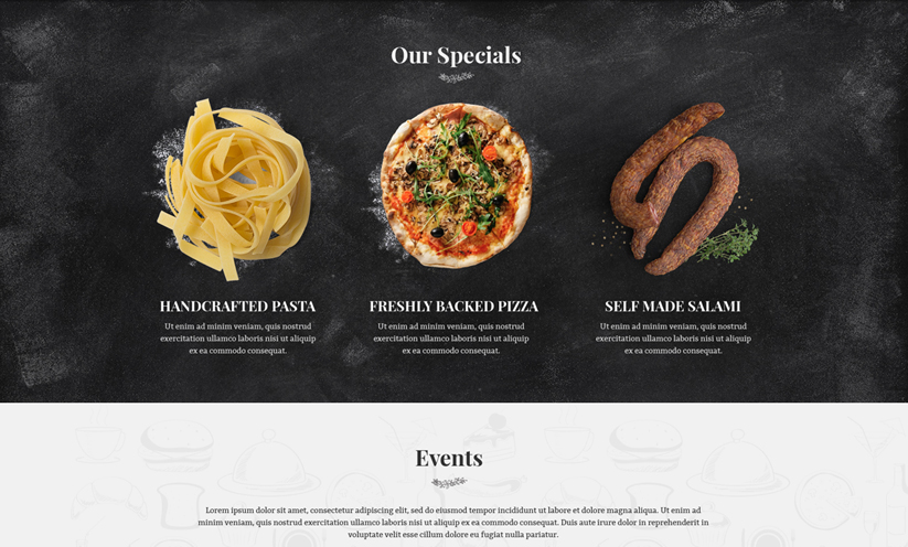 Italian Restaurant WP Wordpress template ID:300111921 Slide 3