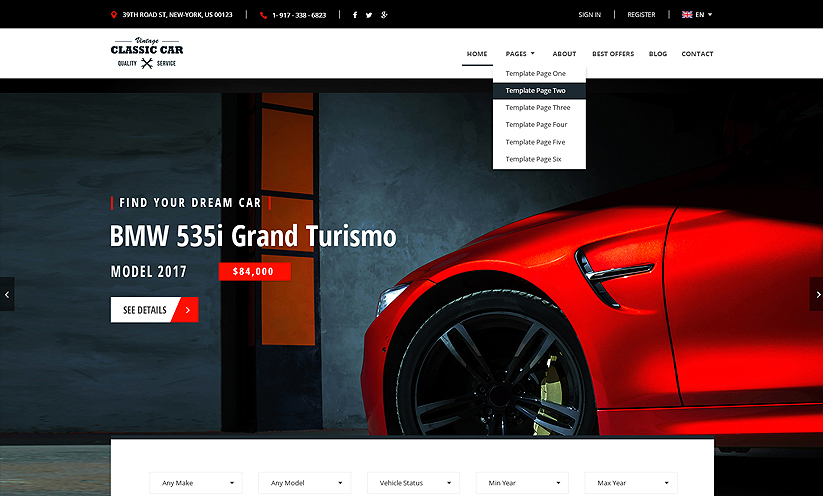 Car Marketplace Bootstrap template ID:300111928 Slide 1