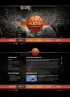 Basketball HTML5 template ID: 300111304