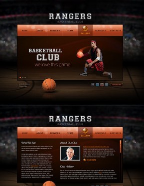 Basketball Club HTML5 template ID: 300111502