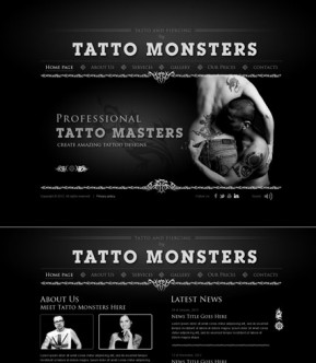 Tatto and piercing HTML5 template ID: 300111523