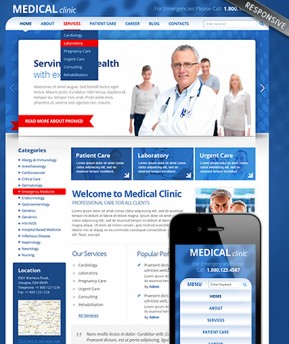 Medical Clinic Wordpress template ID: 300111551