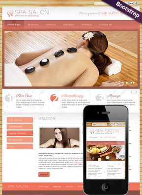 Spa Salon Bootstrap template ID: 300111632