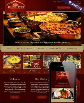 Indian Restaurant Bootstrap template ID: 300111689