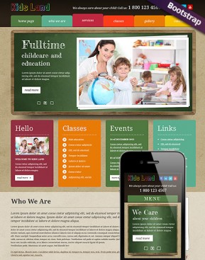 Kids Land Bootstrap template ID: 300111690