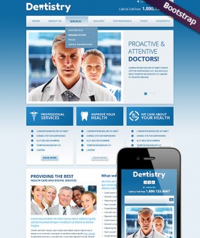 Dentistry Bootstrap template ID: 300111692