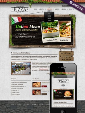 Pizza Bootstrap template ID: 300111733