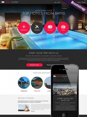 Travel Guide Bootstrap template ID: 300111741