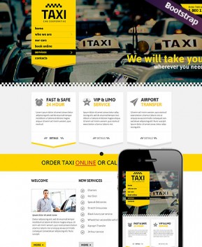 Taxi Service Bootstrap template ID: 300111747