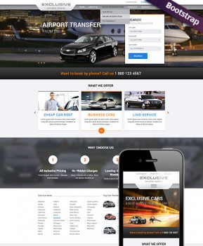 Rent a Car Bootstrap template ID: 300111767