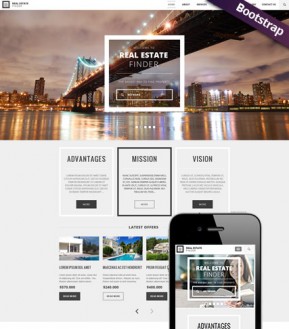 Real Estate Bootstrap template ID: 300111782