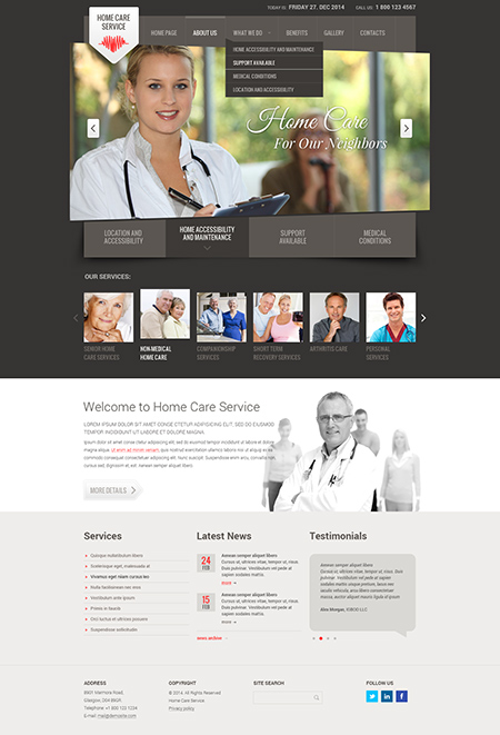 Home care service Bootstrap template ID: 300111784