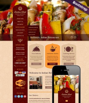 Indian Food Bootstrap template ID: 300111796