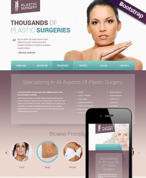 Plastic surgery Bootstrap template ID: 300111802