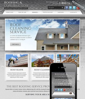 Roofing and Construction Bootstrap template ID: 300111807