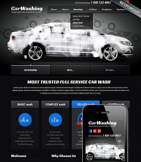 Car washing Bootstrap template ID: 300111812