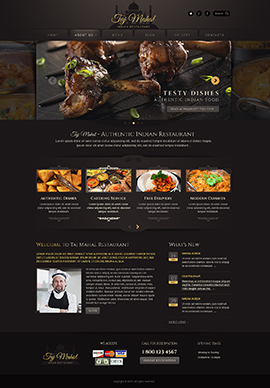 Indian restaurant Wordpress template ID: 300111813