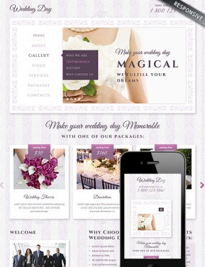 Wedding Bootstrap template ID: 300111824