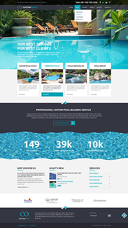 Pool Service HTML Bootstrap template ID: 300111846