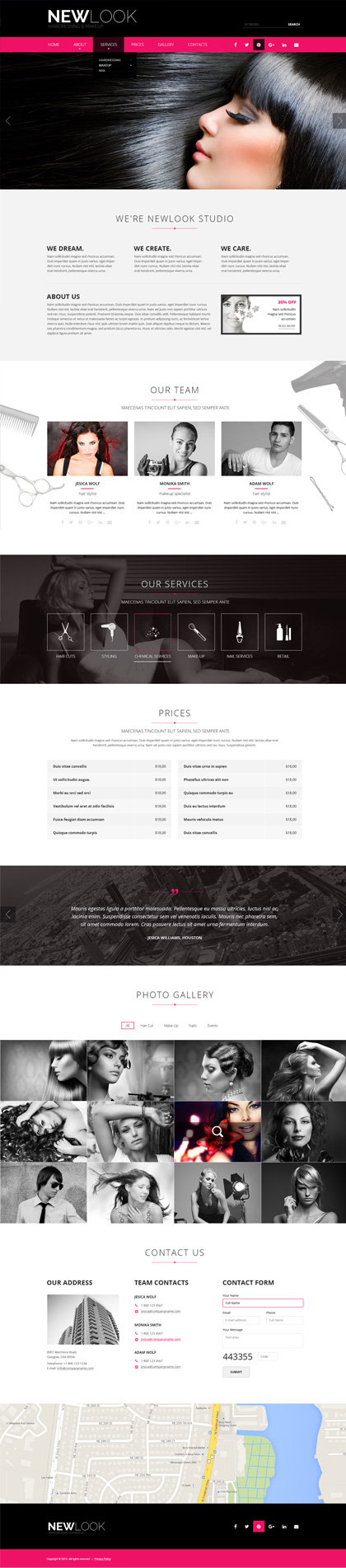 Hairdressing HTML Bootstrap template ID: 300111850