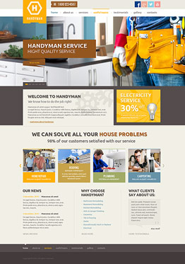 Handyman service Wordpress template ID: 300111858