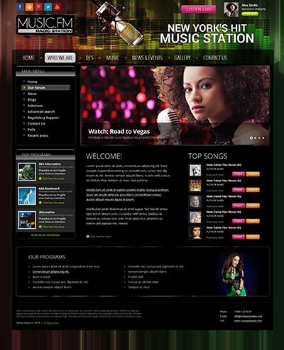Radio Music FM Joomla template ID: 300111904