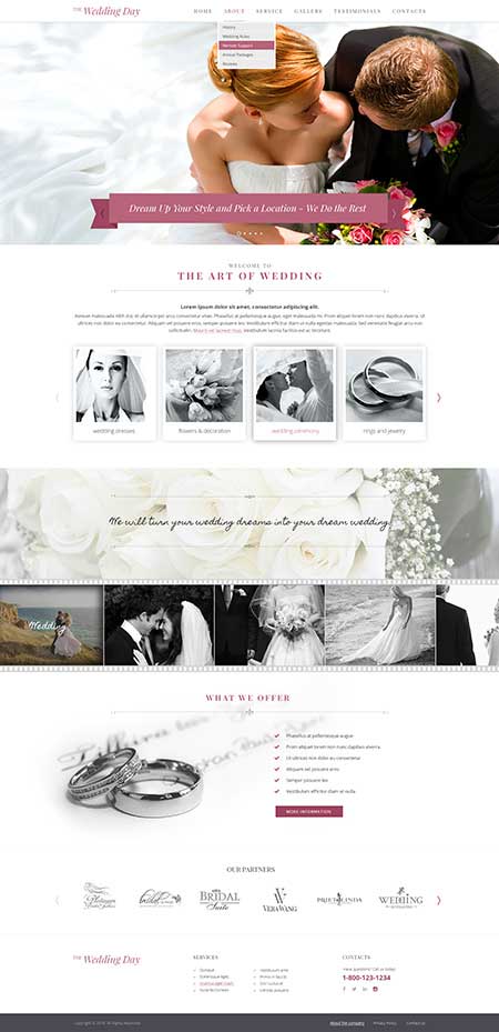 Wedding Day HTML Bootstrap template ID: 300111911