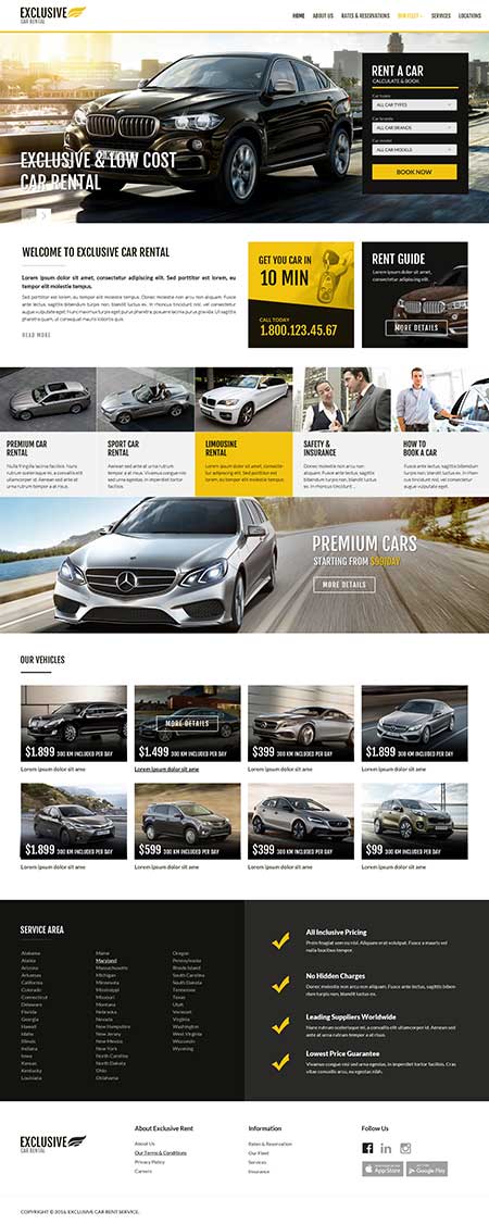 Rent a Car HTML Bootstrap template ID: 300111914