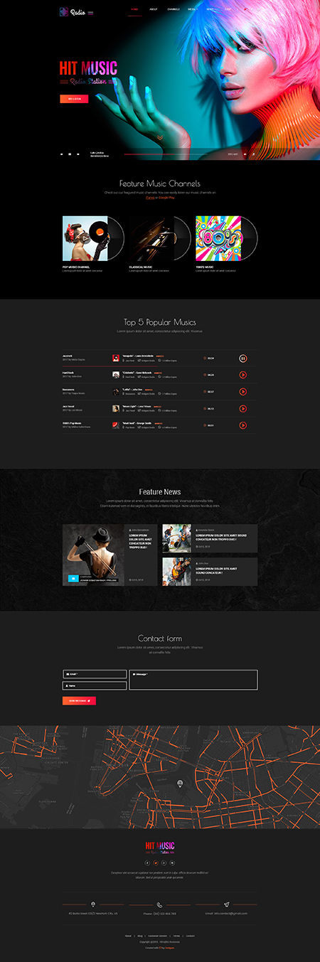 Hot radio Bootstrap 4 Bootstrap template ID: 300111947