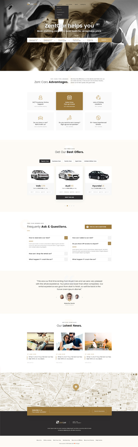ZentCar Rent a Car Bootstrap template ID: 300111952